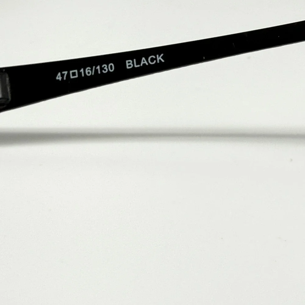 B.U.M. Equipment Zany Black Oval Eyeglass Frames 47-16-130 Patterned Temples